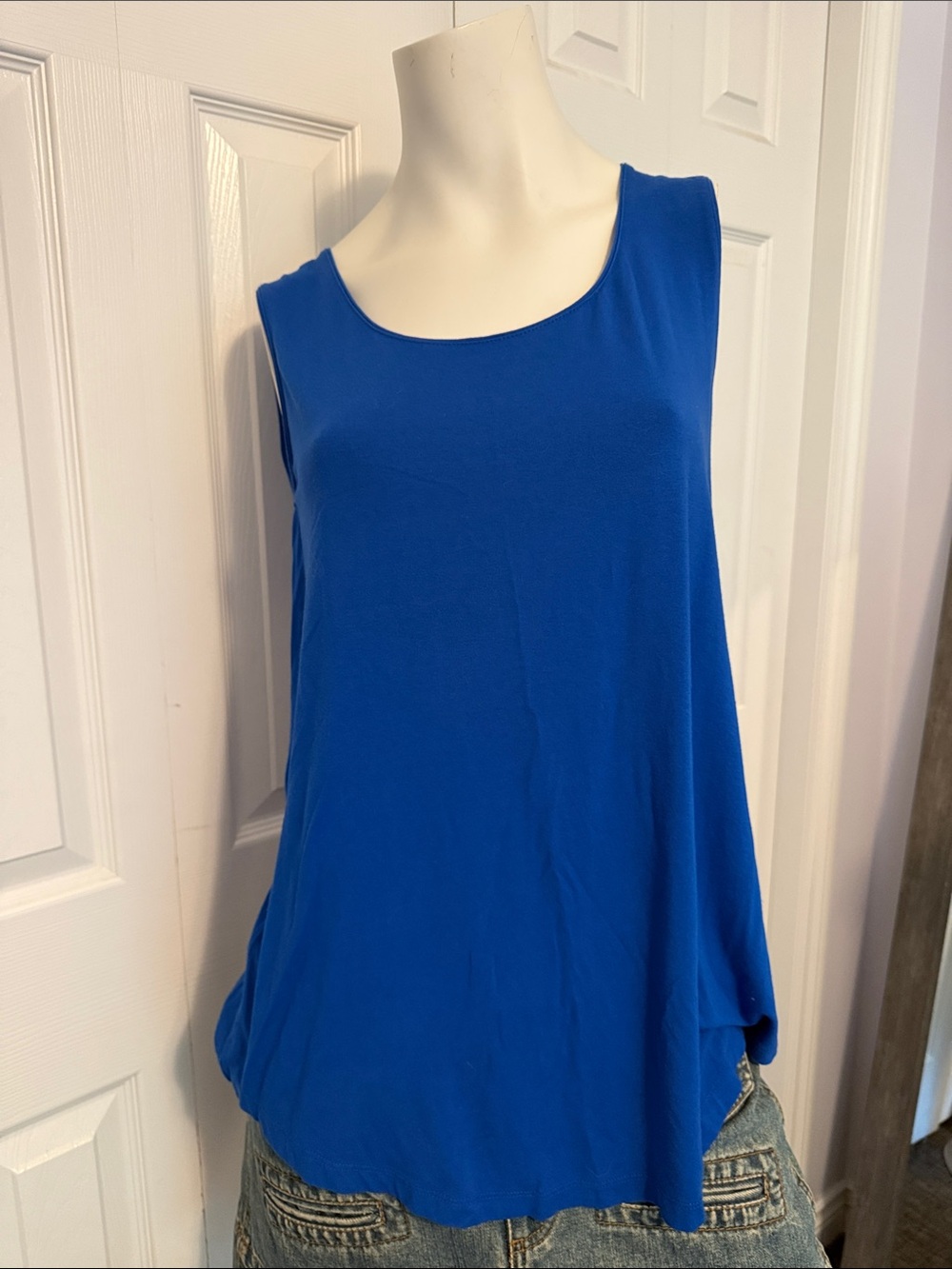 JM Collection Royal Blue Scoop Neck Tank Top
